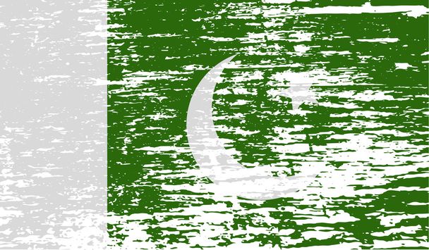 Pakistan bayrağı eski doku ile. Vektör - Vektör, Görsel