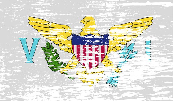 Bandeira das Ilhas Virgens americanas com textura antiga. Vetor
 - Vetor, Imagem