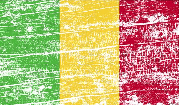 Флаг Мали со старой текстурой. Вектор
 - Вектор,изображение