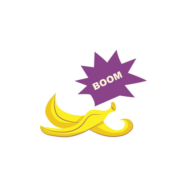 Banánová slupka pro duben Bláznivý den žert na bílém pozadí - Vektor, obrázek