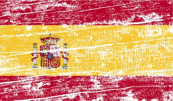 Прапор Іспанії з старі текстури. Вектор - Вектор, зображення
