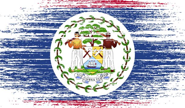Flag of Belize with old texture. Vector - Vector, Image