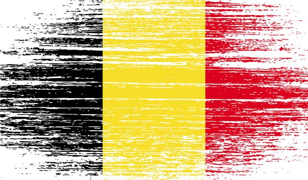 Σημαία του Βελγίου με την παλιά υφή. Διάνυσμα - Διάνυσμα, εικόνα