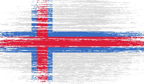 Flagge der Färöer-Inseln mit alter Struktur. Vektor - Vektor, Bild