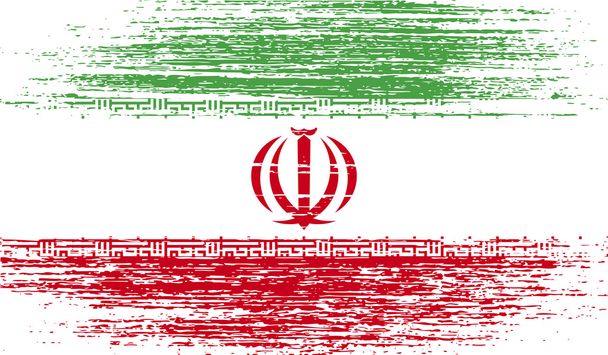 Флаг Ирана со старой текстурой. Вектор
 - Вектор,изображение