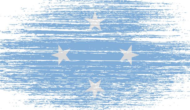 Vlag van Micronesia met oude textuur. Vector - Vector, afbeelding