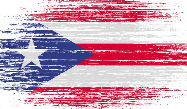 Eski doku ile bayrak Puerto Rico. Vektör - Vektör, Görsel