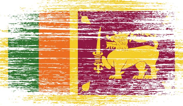 Srí Lanka zászlaja régi textúra. Vektor - Vektor, kép