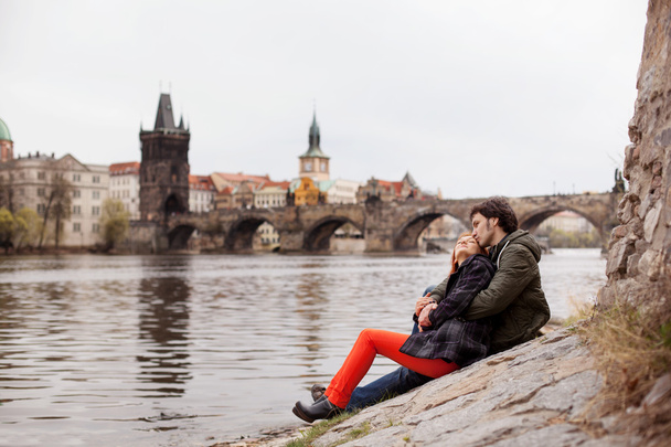 Young couple in love. Prague, Czech Republic, Europe. - Φωτογραφία, εικόνα