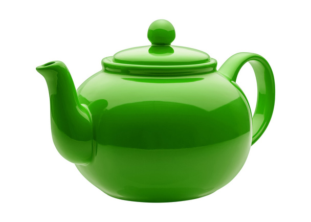 Angled Green Teapot - Fotoğraf, Görsel