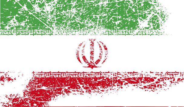 Bandera de Irán con textura antigua. Vector
 - Vector, imagen