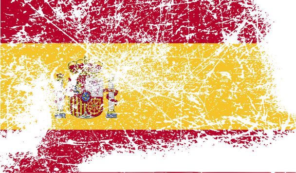 Flag of Spain with old texture. Vector - Vector, Image