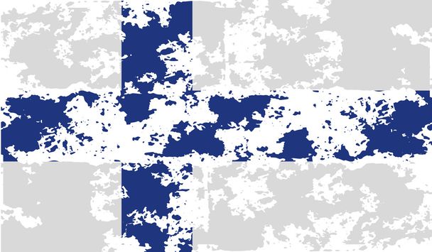 Flagge Finnlands mit alter Struktur. Vektor - Vektor, Bild