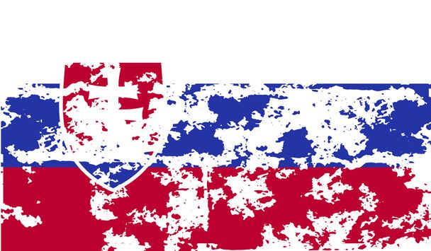 Bandera de Eslovaquia con textura antigua. Vector
 - Vector, Imagen