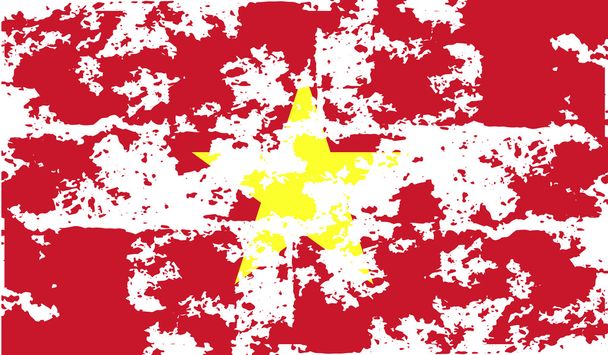 Vietnam zászlaja régi textúra. Vektor - Vektor, kép