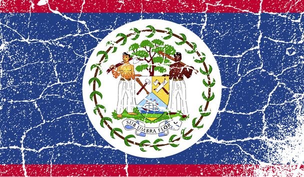 Belize zászlaja régi textúra. Vektor - Vektor, kép