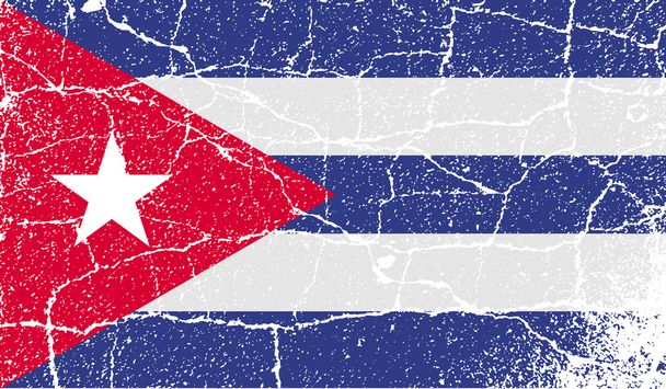 Bandeira de Cuba com textura antiga. Vetor
 - Vetor, Imagem