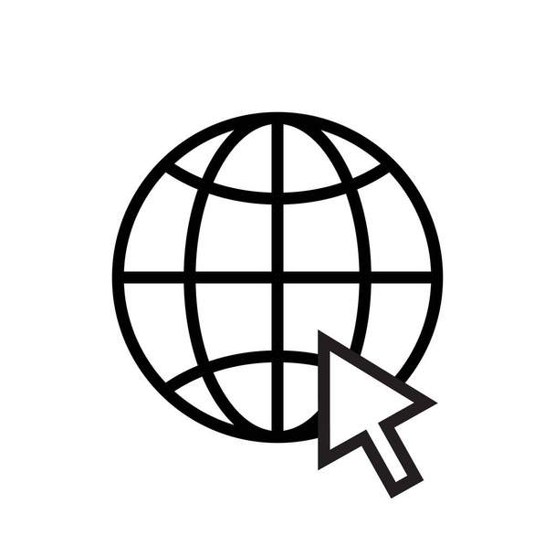 World wide web, website icon vector. Internet click sign symbol - Vektör, Görsel