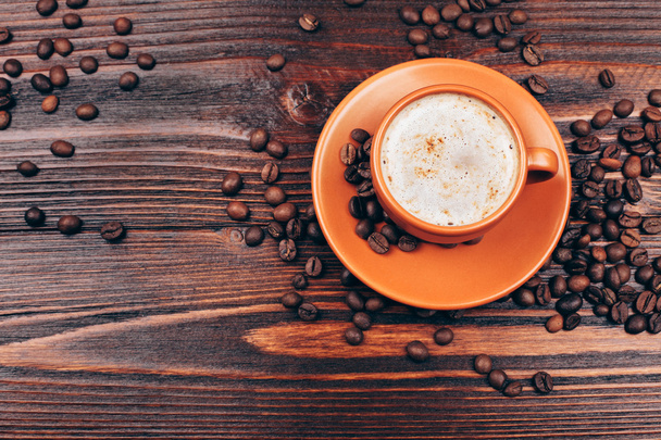 Felülnézete csésze kávé - Fotó, kép