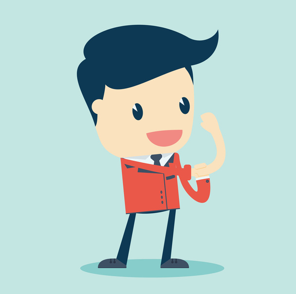 Cartoon Illustration of a Speaking Businessman Roll Up Their Sleeves. Vector Illustration. - Διάνυσμα, εικόνα