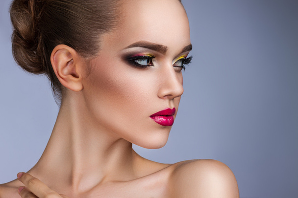beautiful woman with bright makeup portrait - Photo, Image