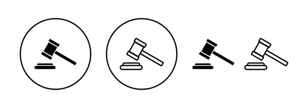Gavel icon vector for web and mobile app. judge gavel sign and symbol. law icon. auction hammer - Vector, Image