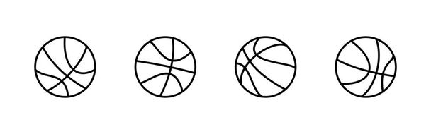 Conjunto de ícones de basquete. Sinal de bola de basquete e símbolo - Vetor, Imagem