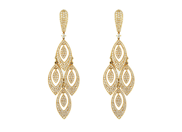 Beauty fashion golden earrings - Foto, Bild