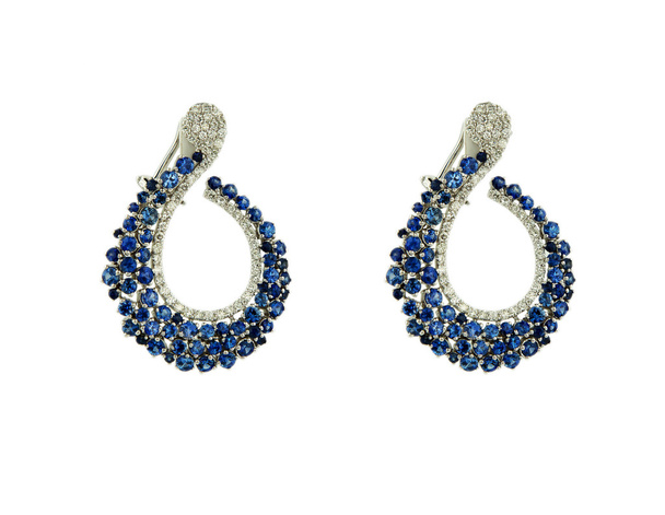 Beauty fashion golden earrings - Photo, Image