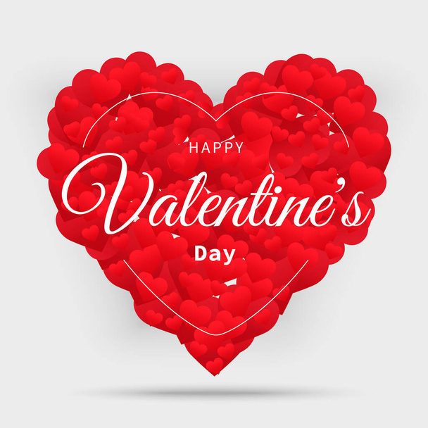 Valentines greeting card with Hearts. Concept of a greeting card for St. Valentine's Day. Vector illustration isolated on white background - Vector, imagen