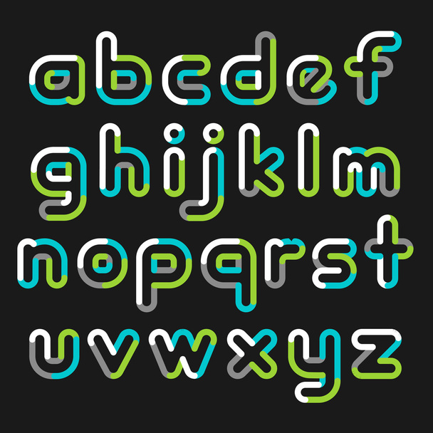 Alphabet line transparent color font style. Vector illustration. - Vecteur, image