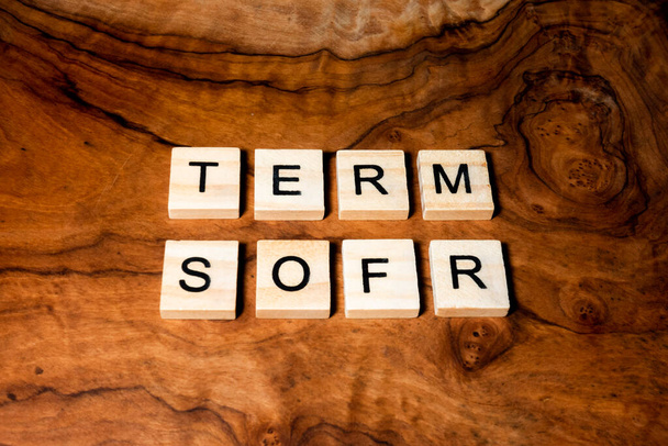 Término SOFR para la transición del IBOR para el LIBOR a tipos libres de riesgo, como la versión a plazo de la "tasa de financiación a un día garantizada" en el sector bancario y crediticio - Foto, Imagen