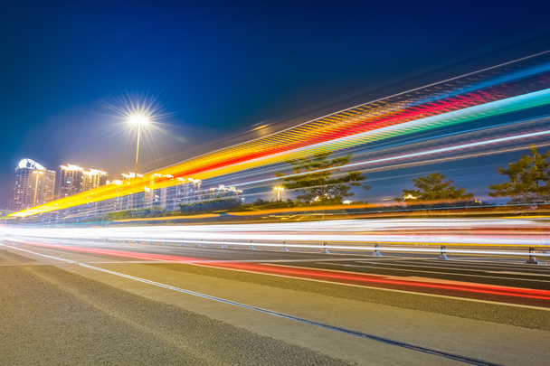 light trails on the city highway - Photo, Image