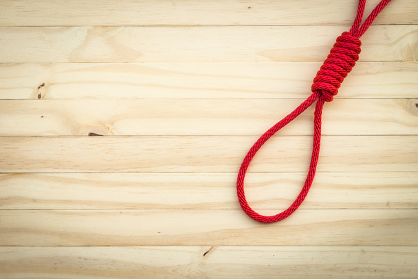 Red rope with knotted - Foto, Imagem