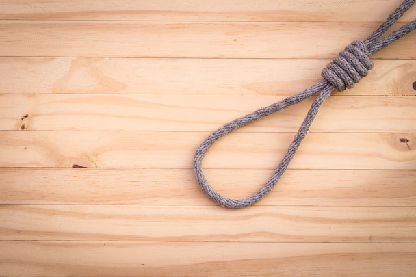 Grey rope with knotted - Φωτογραφία, εικόνα