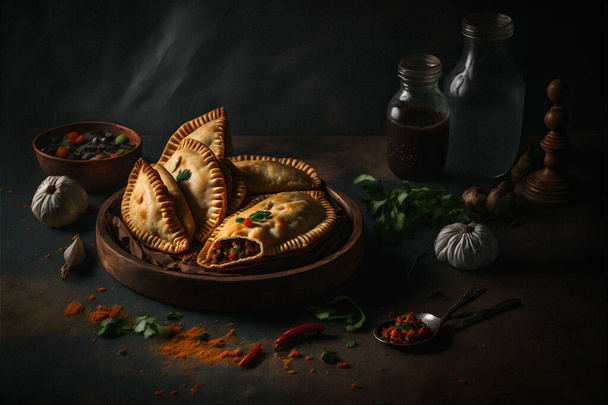 Vychutnejte si bohaté příchutě Latinské Ameriky s naší sbírkou fotografií potravin Empanadas. Ústa zalévání obrazy show tradiční, pouliční jídlo, a gurmánské styly tohoto milovaného jídla. - Fotografie, Obrázek