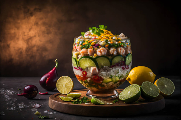 Ceviche food photography collection. High-quality images showcase this beloved traditional dish in all its glory, from classic street food to gourmet styles. Perfect for cookbooks, food blogs, menu - 写真・画像
