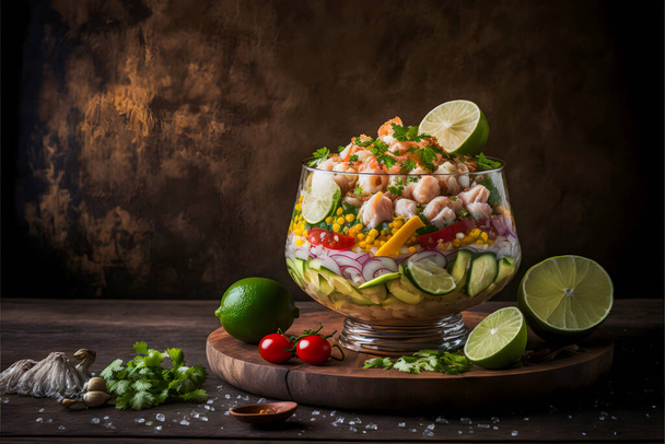 Ceviche food photography collection. High-quality images showcase this beloved traditional dish in all its glory, from classic street food to gourmet styles. Perfect for cookbooks, food blogs, menu - Photo, Image