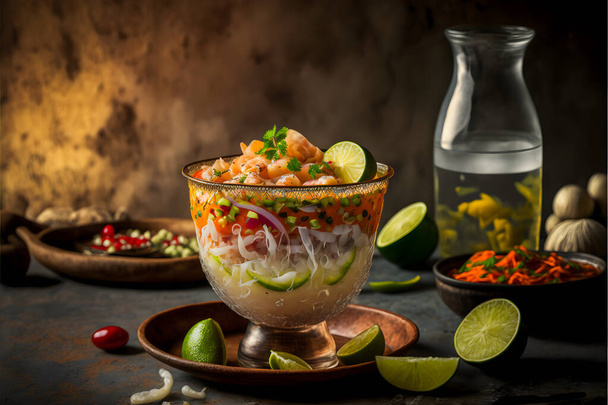 Ceviche food photography collection. High-quality images showcase this beloved traditional dish in all its glory, from classic street food to gourmet styles. Perfect for cookbooks, food blogs, menu - Valokuva, kuva