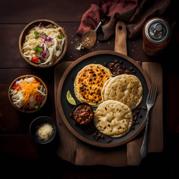 νόστιμες γεύσεις της Λατινικής Αμερικής με τη συλλογή μας Pupusas τροφίμων φωτογραφία. Εικόνες υψηλής ποιότητας αναδεικνύουν αυτό το παραδοσιακό street food σε όλο του το μεγαλείο, από κλασικές συνταγές μέχρι gourmet παραλλαγές. - Φωτογραφία, εικόνα