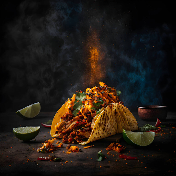 Tacos al Pastor élelmiszer fotózás gyűjtemény tartalmaz kiváló minőségű képeket, amelyek a finom ízek és textúrák ennek a népszerű latin-amerikai street food életre. Hagyományos receptekből - Fotó, kép