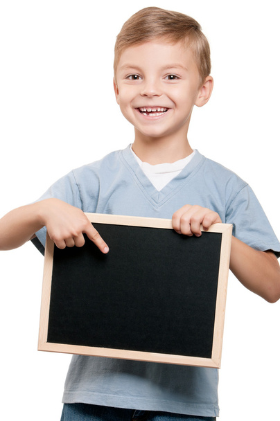 Boy with blackboard - Foto, Imagen