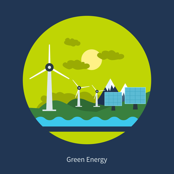 Ekologie, životní prostředí a zelené energie ikona - Vektor, obrázek