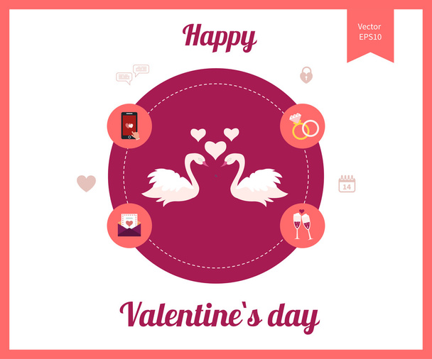 Valentines day, wedding, love icon - Vetor, Imagem