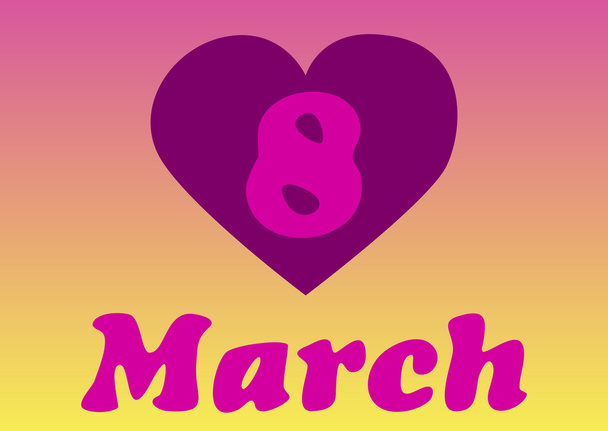 El 8 de marzo y corazón
 - Vector, Imagen