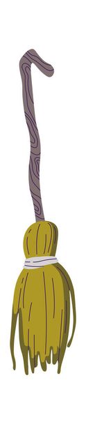 Broom flat icon Long-handled brush for sweeping. Vector illustration - Vector, Image