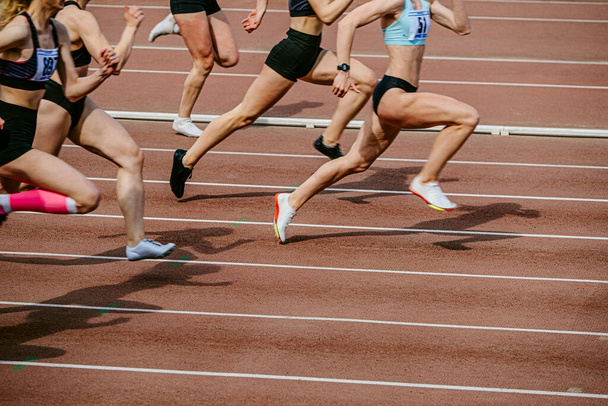 group female athletes runners run sprint race - Fotografie, Obrázek
