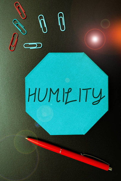 Texto para caligrafia Humildade, conceito de negócio Humildade é uma virtude para não se sentir excessivamente superior - Foto, Imagem