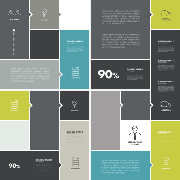 Conceptual flat template. Simply tab, scheme for infographic. - ベクター画像