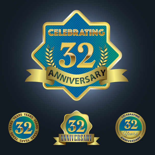 32 yıl yıldönümü kutlama - Vektör, Görsel